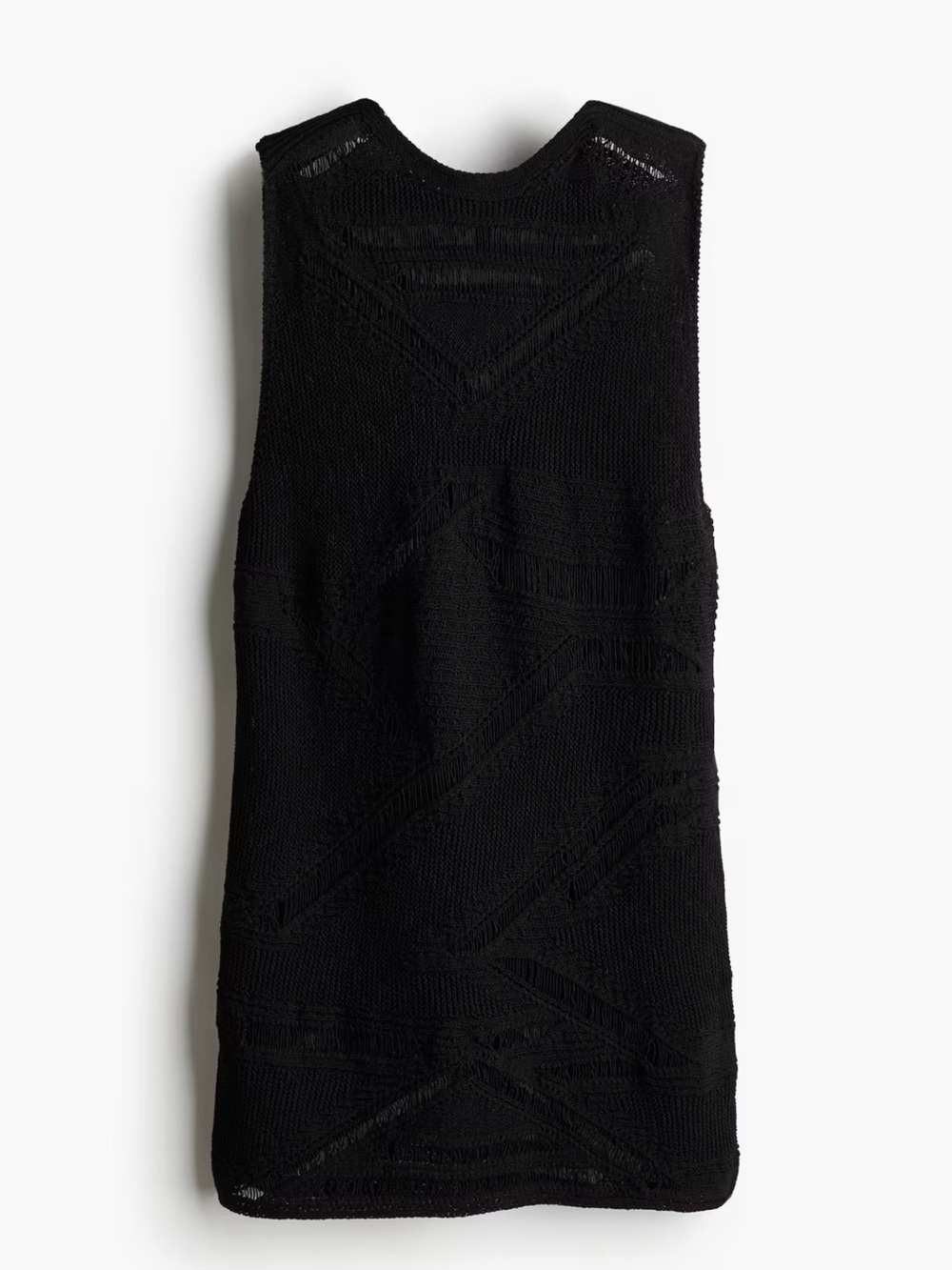 LADDER-STITCH-LOOK POINTELLE-KNIT DRESS